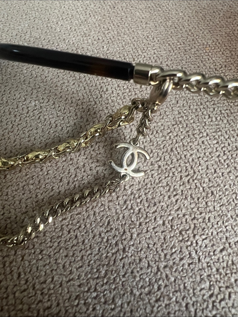CHANEL 4245 Round Brown Tinted Sunglasses with Gold Chanel Chain - Picture 3 of 11